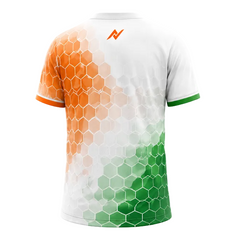 Independence 2026 Saffron White Green Nation Grid Sports Jersey back view