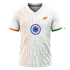 Independence 2026 White Saffron Green Digital Pride Sports Jersey front view