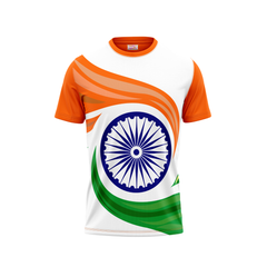 India Independence Day 15th August Tricolor Patriotic Polo T-Shirt with Tricolor Celebration Design | NextPrint