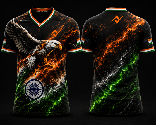 Proud India stands tall tricolor graphic jersey
