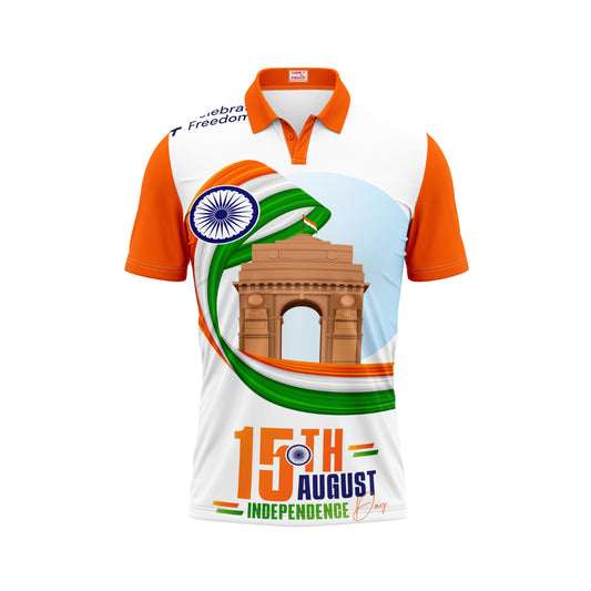 India Independence Day Polo Neck Nation Glory Tricolor Patriotic Printed T-Shirt | NextPrint