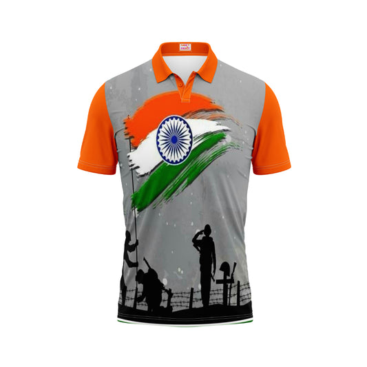 India Independence Day Polo Neck Har Ghar Tiranga Patriotic Printed T-Shirt | NextPrint