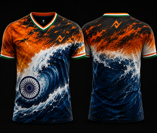 Proud India stands tall tricolor graphic jersey