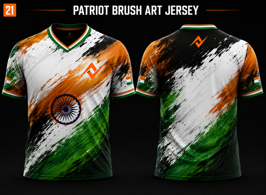 Proud India stands tall tricolor graphic jersey