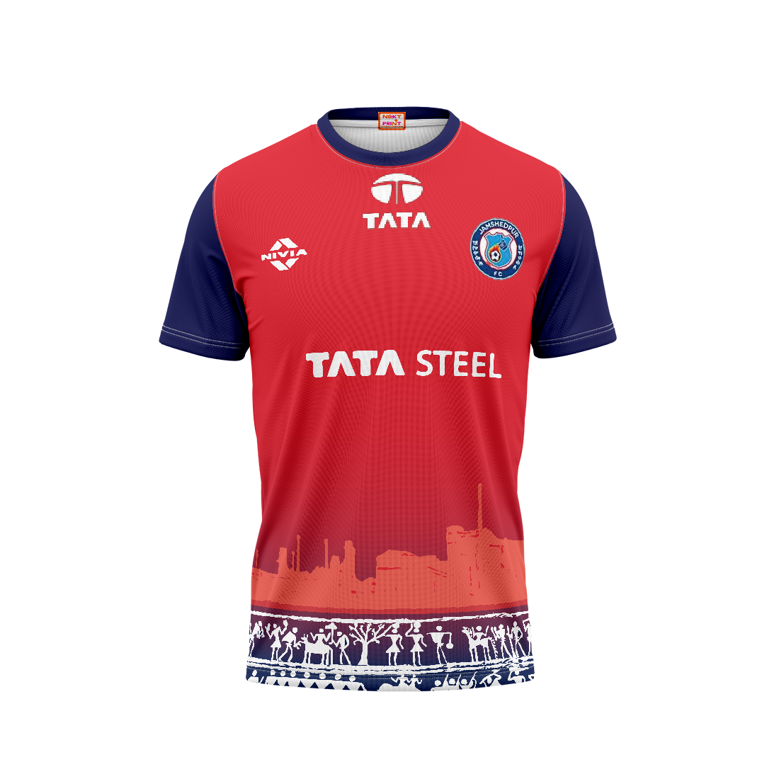 Jamshedpur FC Football Fan Jersey Front View Custom Name and Number Available