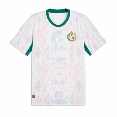 Japan inspired white rainbow stripe football fan jersey front view