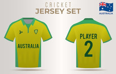 Jersey for Australia Cricket Team Front and Back view