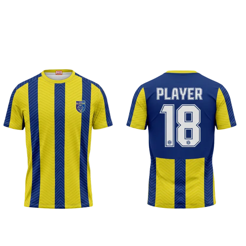Kerala Blasters FC Football Fan Jersey Back View Custom Name and Number Printing