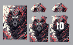 Next Print Lion Apparel Mockup with Artistic Splatter and Number 10