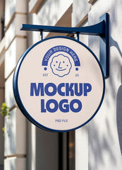 Logo on shop sign mockup design
