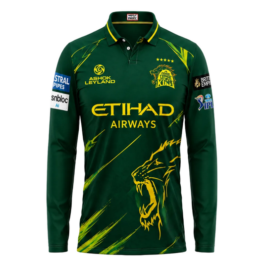 Next print Custom Cricket Jersey Long Sleeve Green – Name & Number Print | India