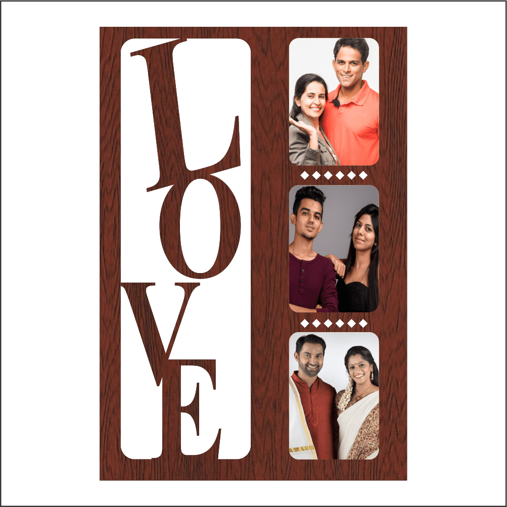 Love Wall Frame With 3 Beautiful Pics - Next Print