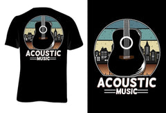 Mock Up T-Shirt Acoustic Music Retro Vintage Style