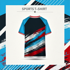 Modern dry fit sports t-shirt back design multicolour