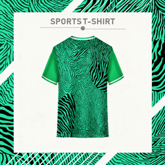 Modern green zebra pattern athletic jersey back side