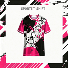 Modern grey black pink sports t-shirt front design for custom team jersey printing