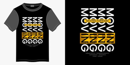 Next Print Moving Forward typography tshirt.