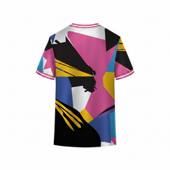 Next print Multicolour Geometrical Sports Jersey for Men | Custom Cricket & Football Team Jersey | Dry Fit Round Neck T-Shirt