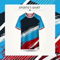 Multicolour modern sports t-shirt front view for men
