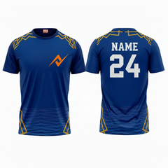 Custom printed Mumbai style athletic pro round neck sportswear with personalized name and number