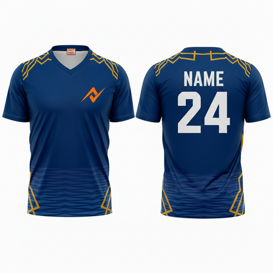 Custom printed Mumbai style athletic V neck cricket practice tshirt with personalized name and number