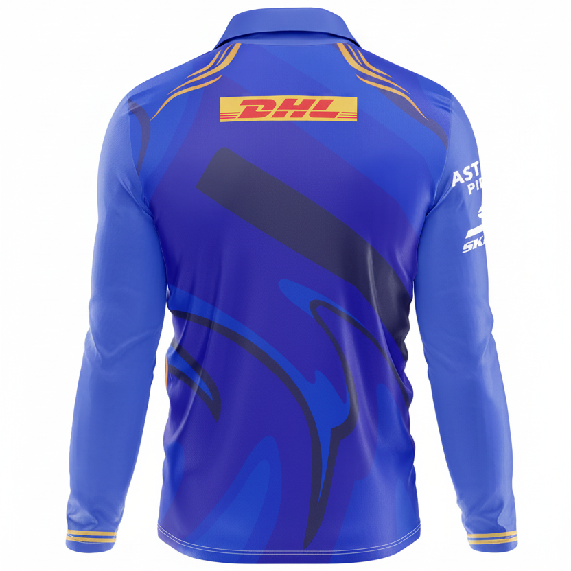Premium full sleeve sports jersey backside with custom player print