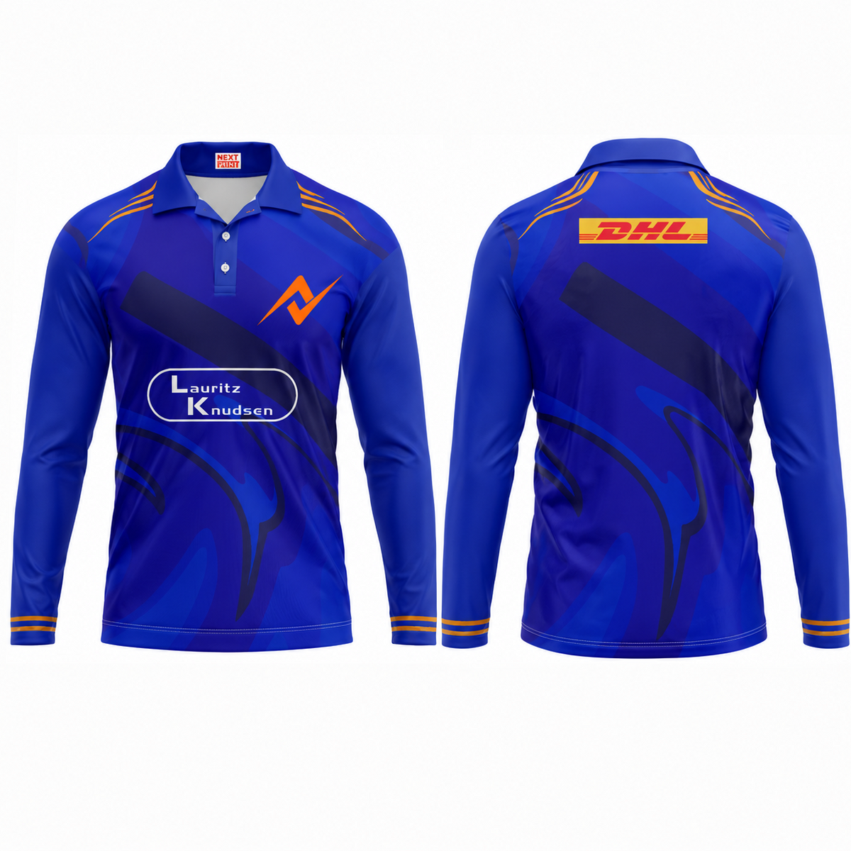 Athletic blue full sleeve sportswear side profile performance jersey image