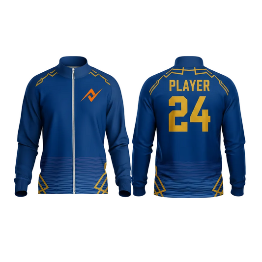 Custom Mumbai style full sleeve zipper cricket fan jacket with personalized name and number