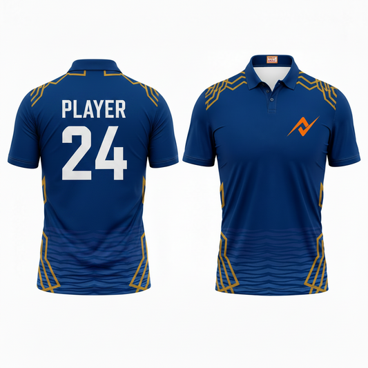 Custom Mumbai style polo collar sports fan jersey with personalized name and number