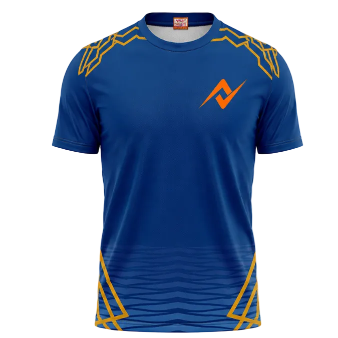 Mumbai inspired blue round neck sports fan t shirt front view