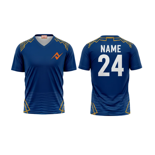 Custom Mumbai style V neck cricket fan wear with personalized name and number