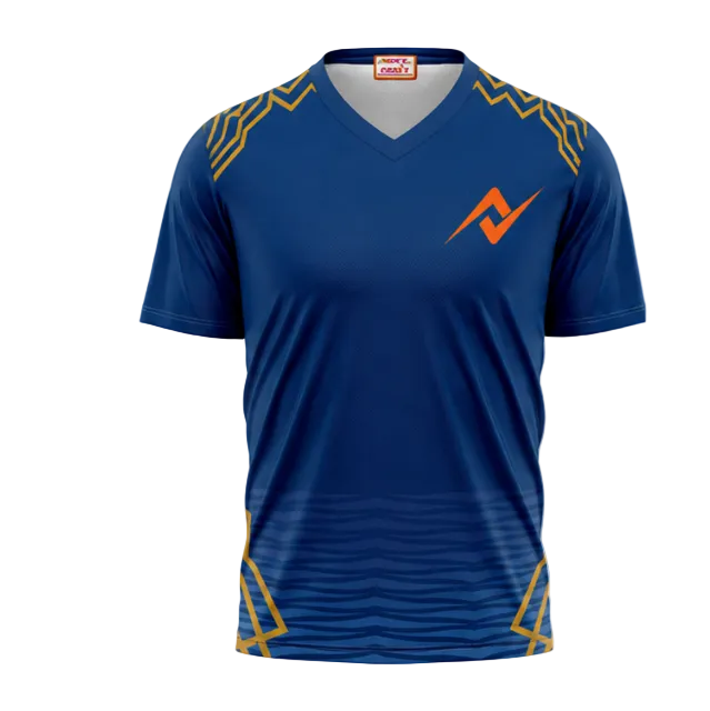 Mumbai inspired blue V neck personalized cricket fan wear front view