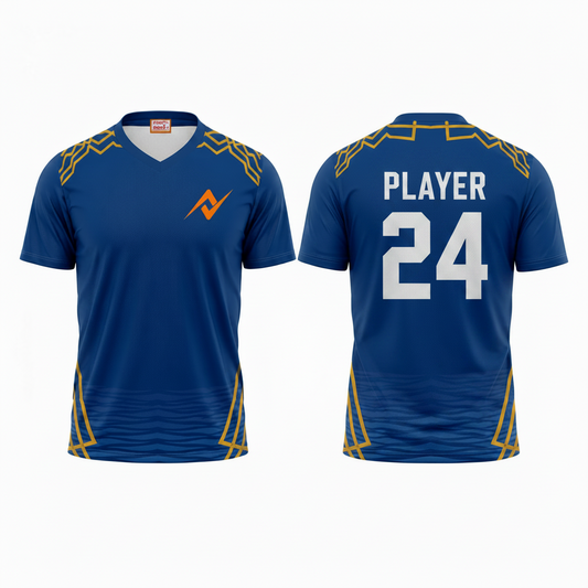 Custom Mumbai style V neck sports fan t shirt with personalized name and number
