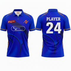 Custom Mumbai style polo collar cricket fan wear with personalized name and number