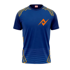 Mumbai inspired royal blue performance round neck sports jersey front design