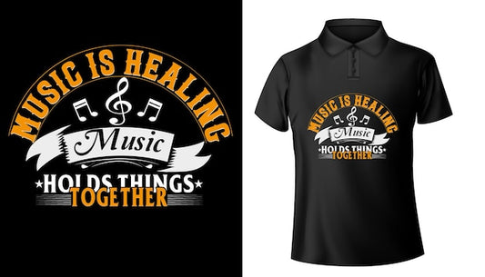 Next print Music is healing, music holds things together typography t shirt .