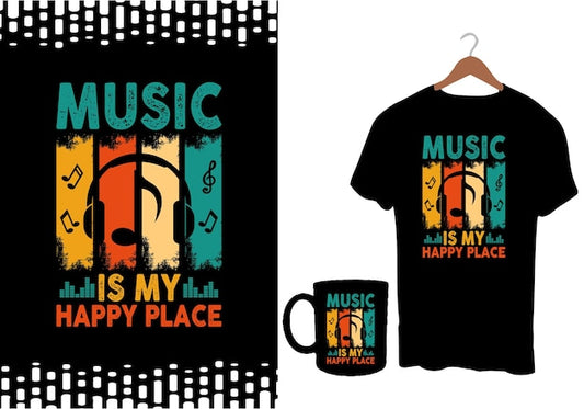 Next Print Music lover vintage retro t shirt .