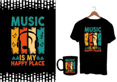 Next Print Music lover vintage retro t shirt .