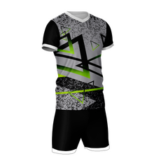 Premium neon green lightning strike sports jersey side angle sportswear view