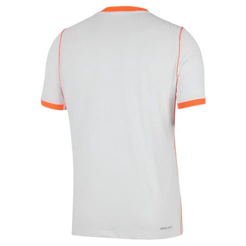 Orange football fan jersey back side with custom player number