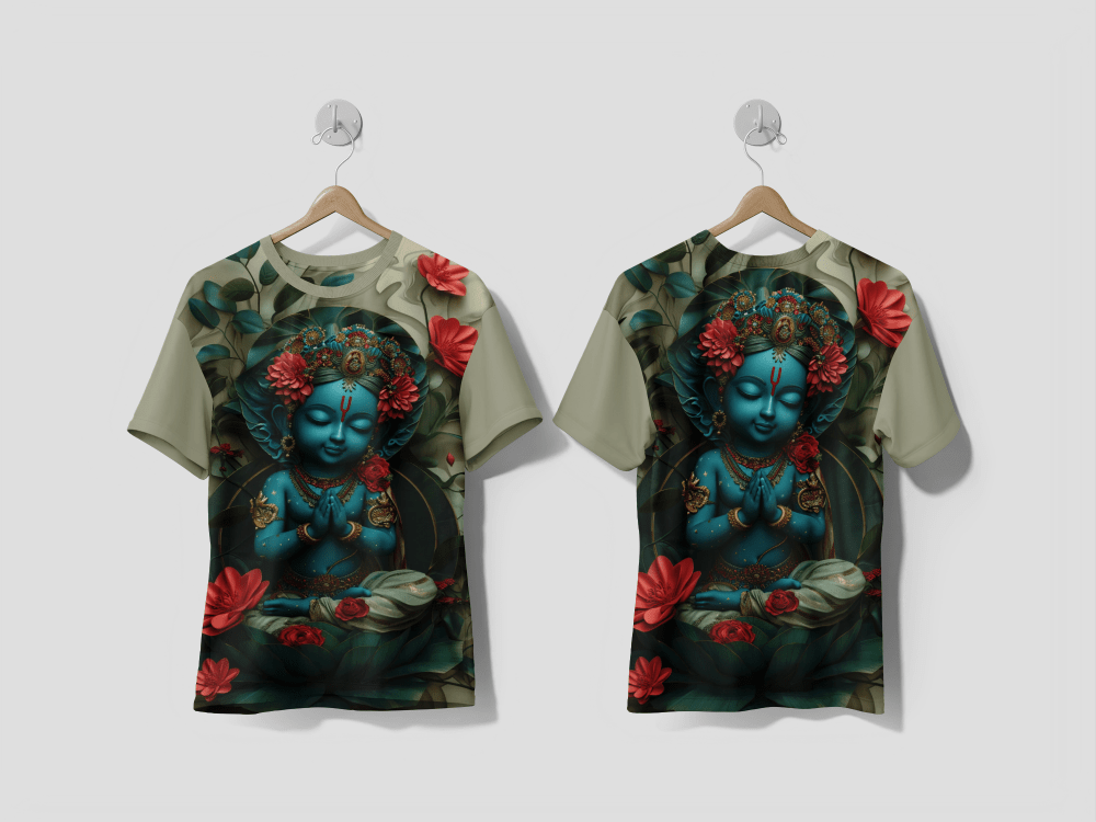 NEXT PRINT 3d representation of hindu deity krishna Design printed t-shirt - Next Print