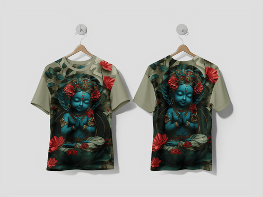 NEXT PRINT 3d representation of hindu deity krishna Design printed t-shirt - Next Print