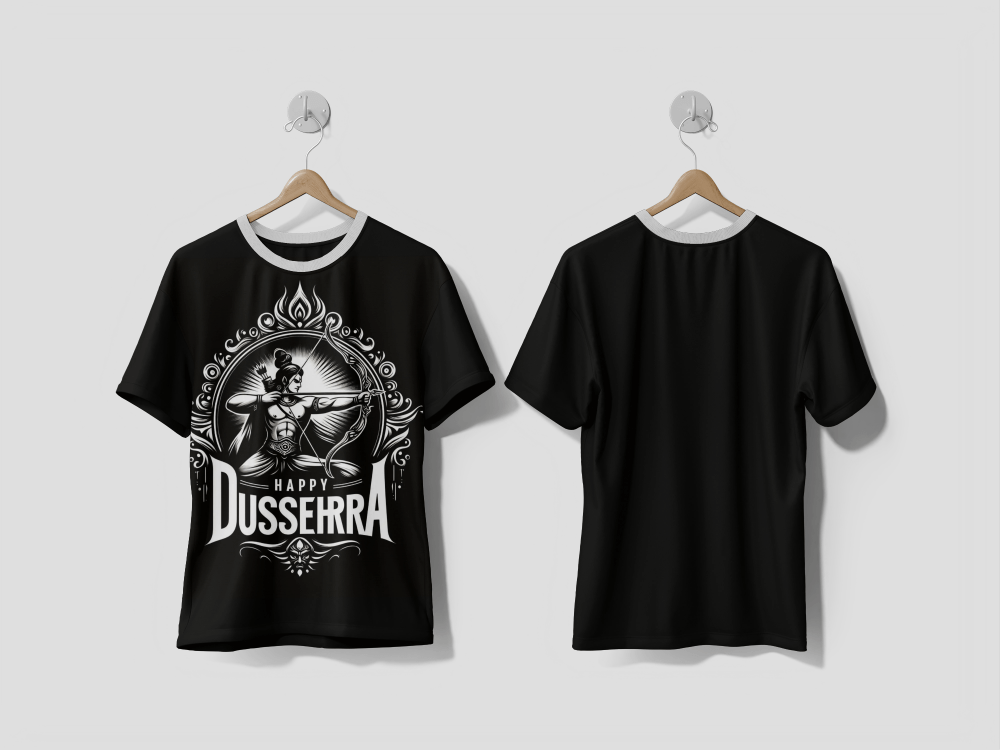 NEXT PRINT A beautiful mythological illustration is for Happy Dussehra festival design printed t-shirt - Next Print