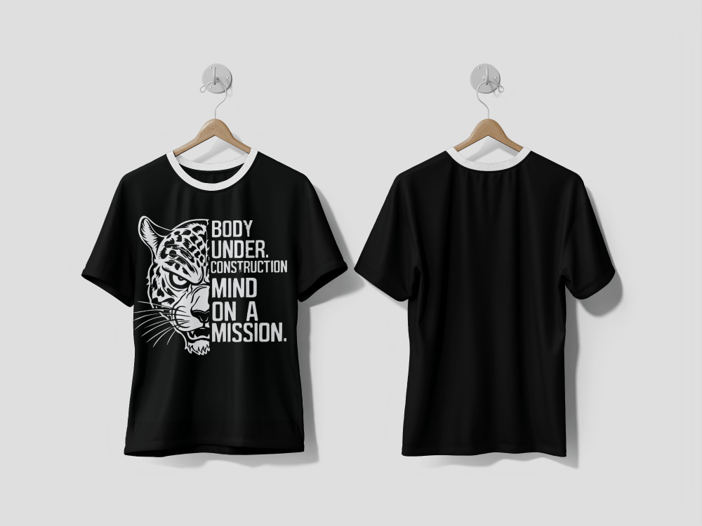 NEXT PRINT A black t shirt with the word body under it tiger Printed t-shirt - Next Print