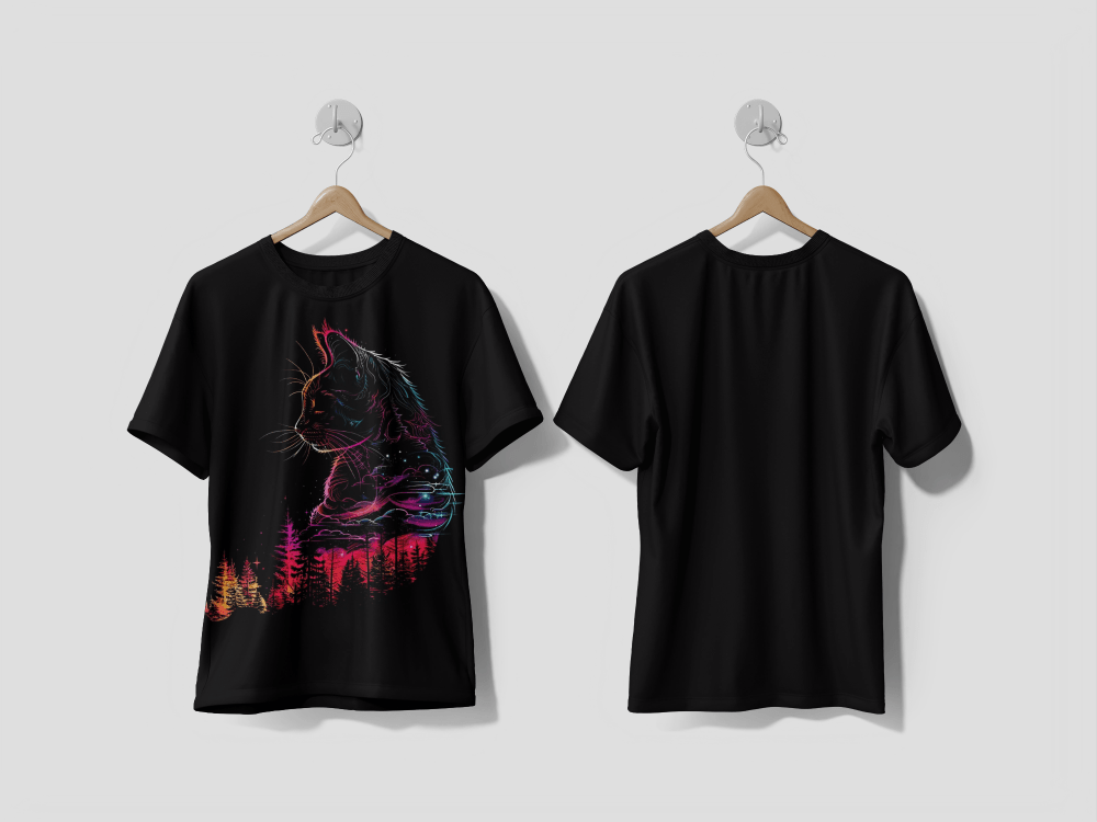 NEXT PRINT A colorful cute cat t shirt design Printed t-shirt - Next Print