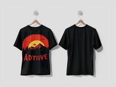 Next Print A stylized mountain landscape with a sunset backdrop Printed T-shirt - Next Print