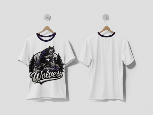 NEXT PRINT A wolf with a wolf on his back design printed t-shirt - Next Print