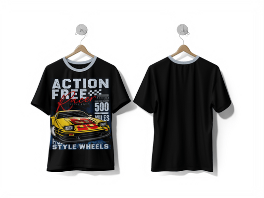 Next Print Action Free Racer 500 design printed t-shirt - Next Print