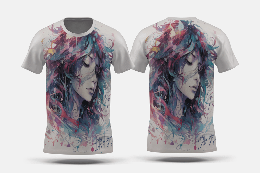 Next Print Anime character listening to music Printed t-shirt - Next Print
