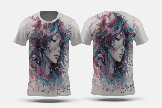 Next Print Anime character listening to music Printed t-shirt - Next Print